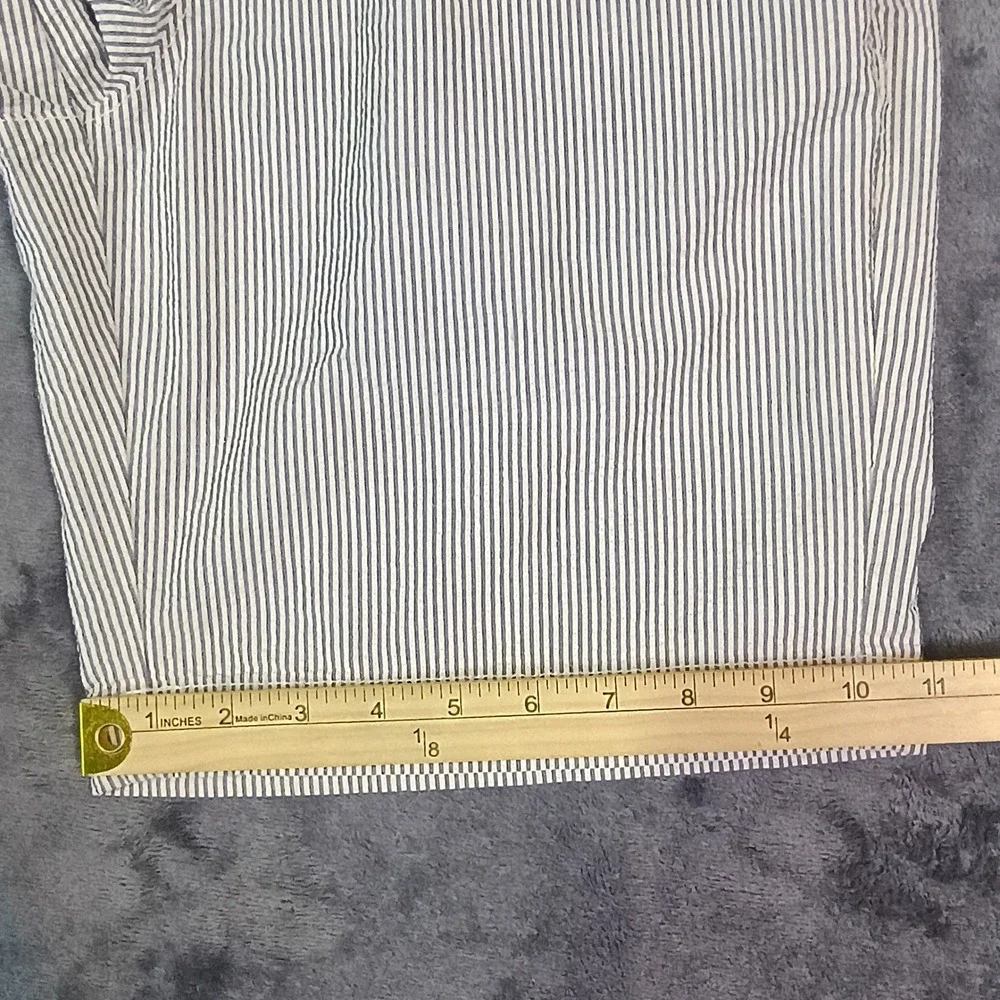 J.Crew Mens Seersucker Shorts 31‎ Blue White Striped Regular Fit Cotton